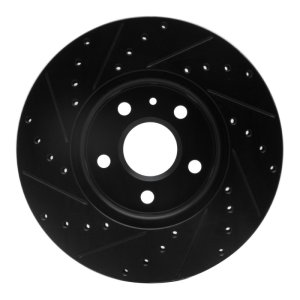 Buick Allure Brake Rotor (1) - Front Right - R1 Concepts - Drilled & Slotted - Black - `10-`25